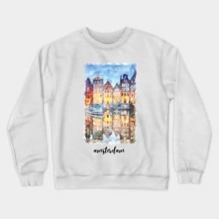 Midnight in Amsterdam, Typography Crewneck Sweatshirt